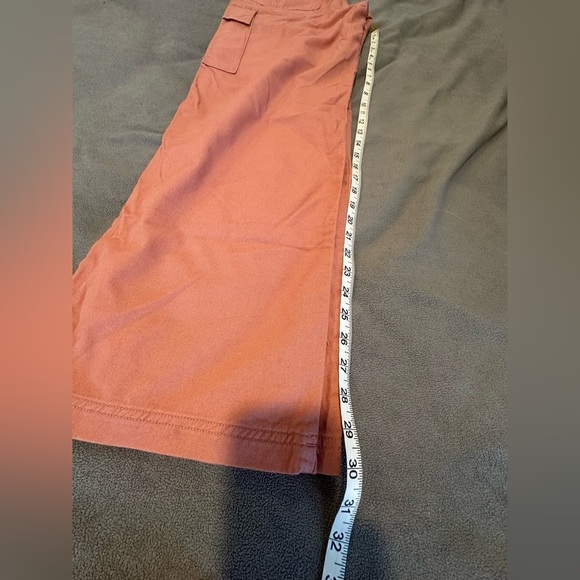NWOT Forever 21 Dusty Rose/rust brown/ coral/orange color. Flare Fit Cargos. - Picture 4 of 11